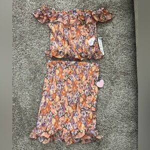 Floral Off-Shoulder Set For Women